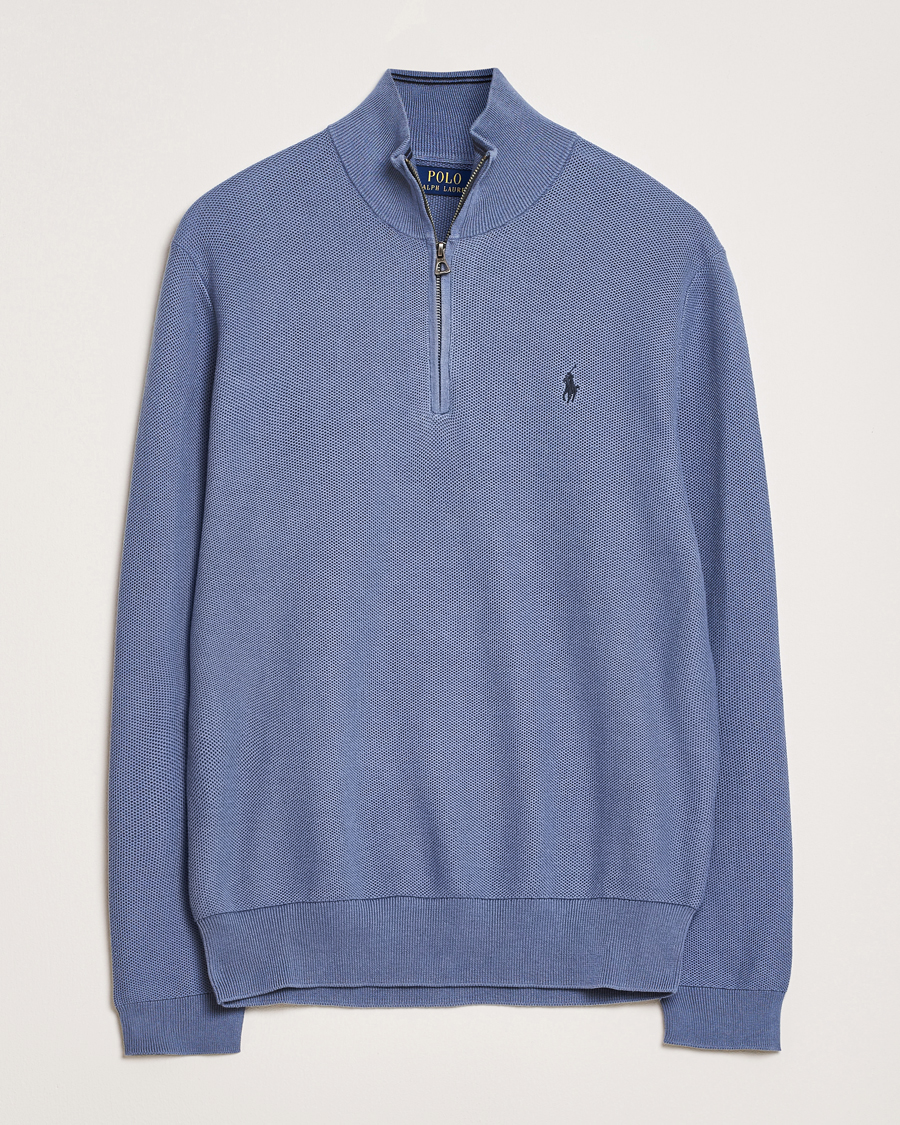 Mies | Puserot | Polo Ralph Lauren | Half Zip Cotton Pullover Capri Blue