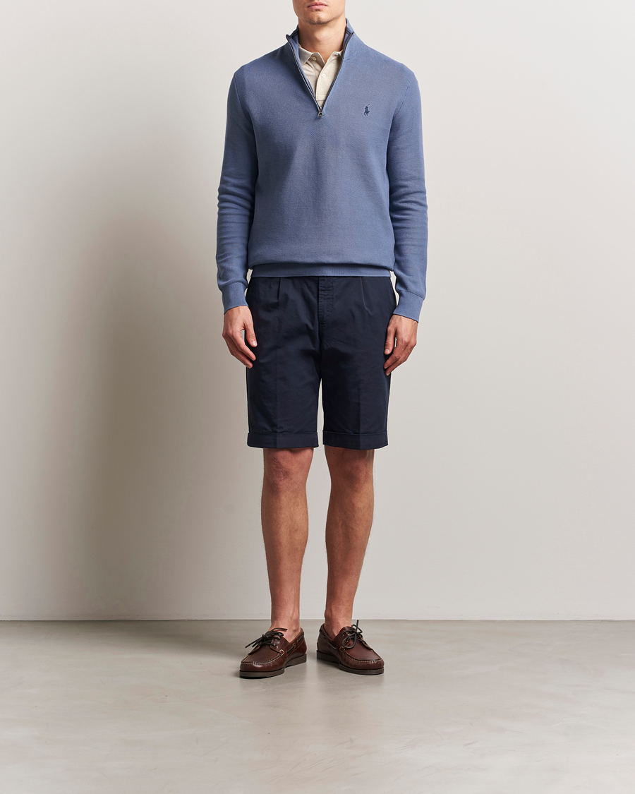 Mies | Puserot | Polo Ralph Lauren | Half Zip Cotton Pullover Capri Blue