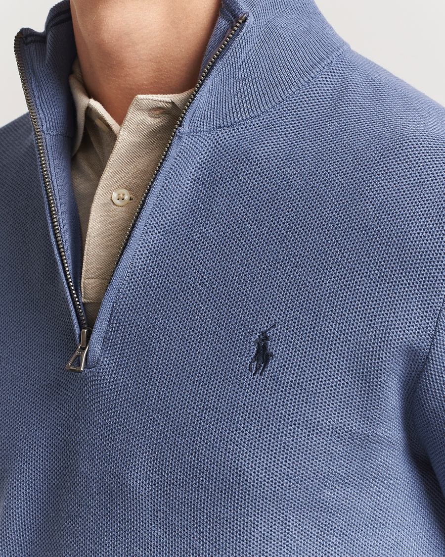 Mies | Puserot | Polo Ralph Lauren | Half Zip Cotton Pullover Capri Blue