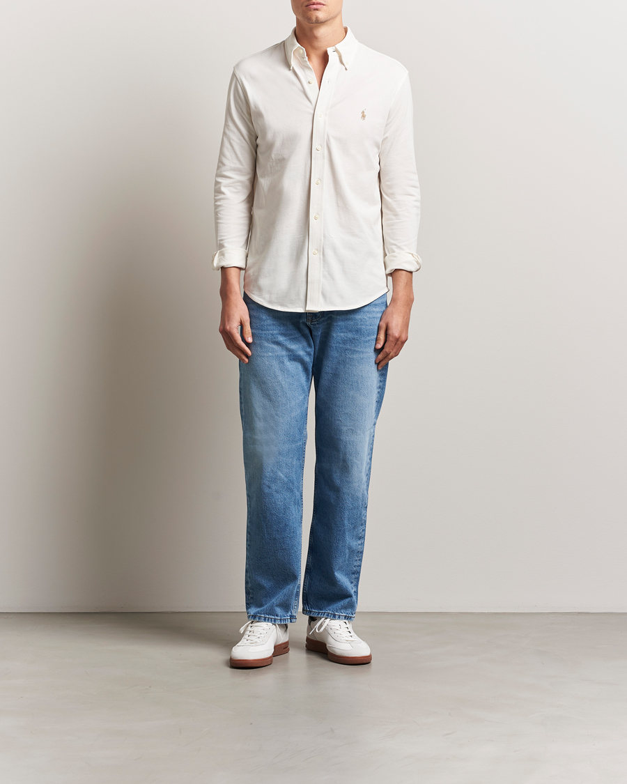 Mies | Kauluspaidat | Polo Ralph Lauren | Featherweight Mesh Shirt Pale Cream