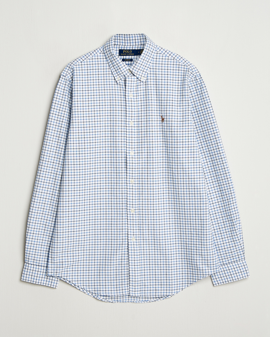 Mies | Kauluspaidat | Polo Ralph Lauren | Custom Fit Checked Oxford Shirt White/Blue Multi