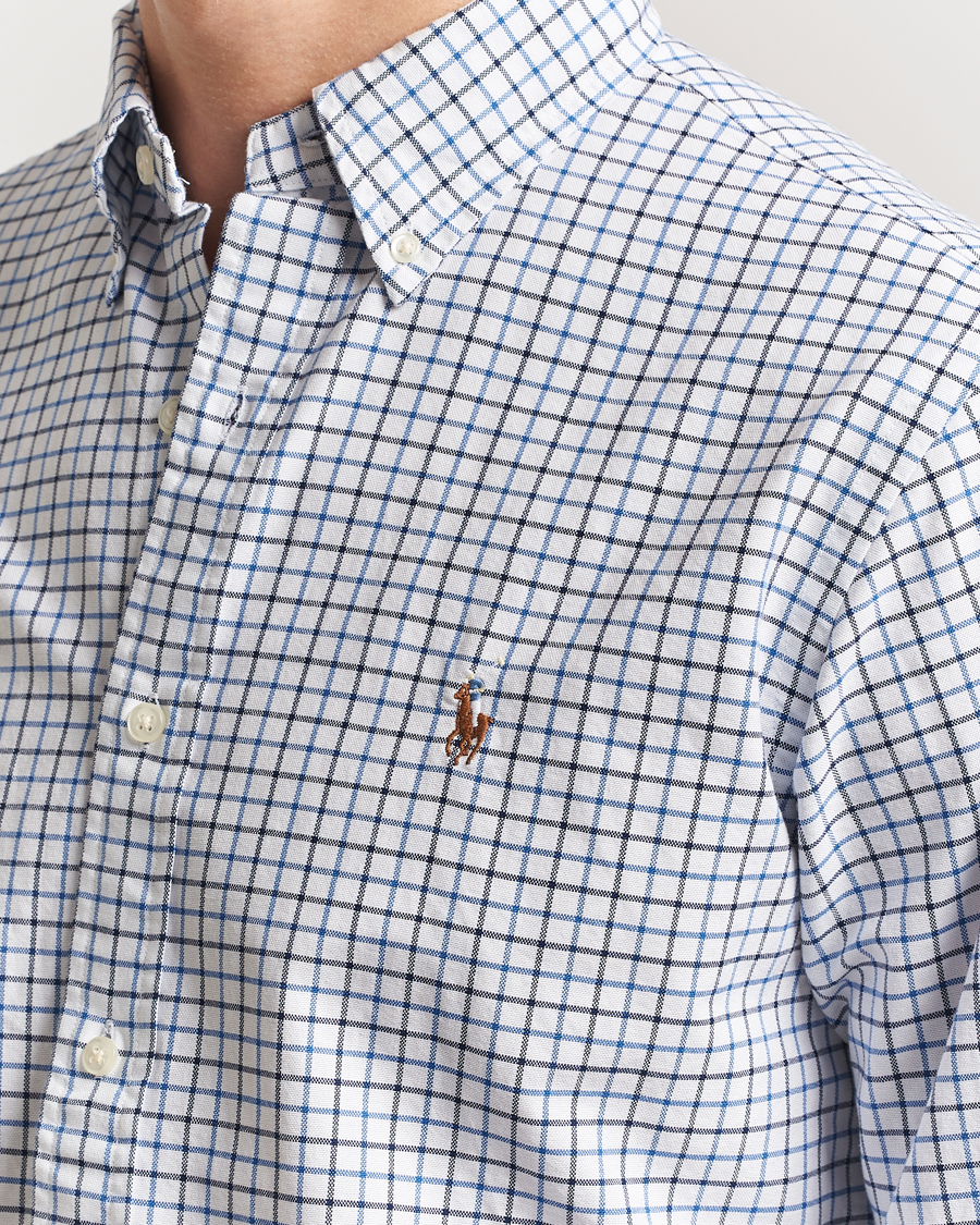 Mies | Kauluspaidat | Polo Ralph Lauren | Custom Fit Checked Oxford Shirt White/Blue Multi