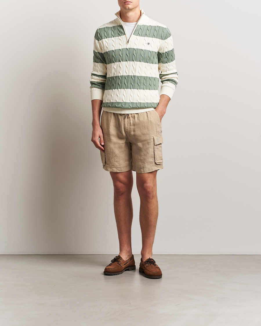 Mies | Shortsit | GANT | Regular Fit Linen Cargo Shorts Concrete Beige