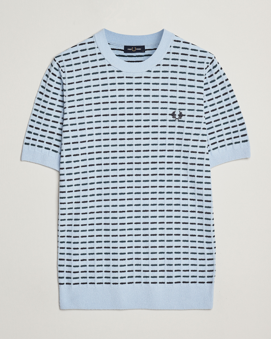 Mies | T-paidat | Fred Perry | Bouclé Ribbed Knitted T-Shirt Light Smoke
