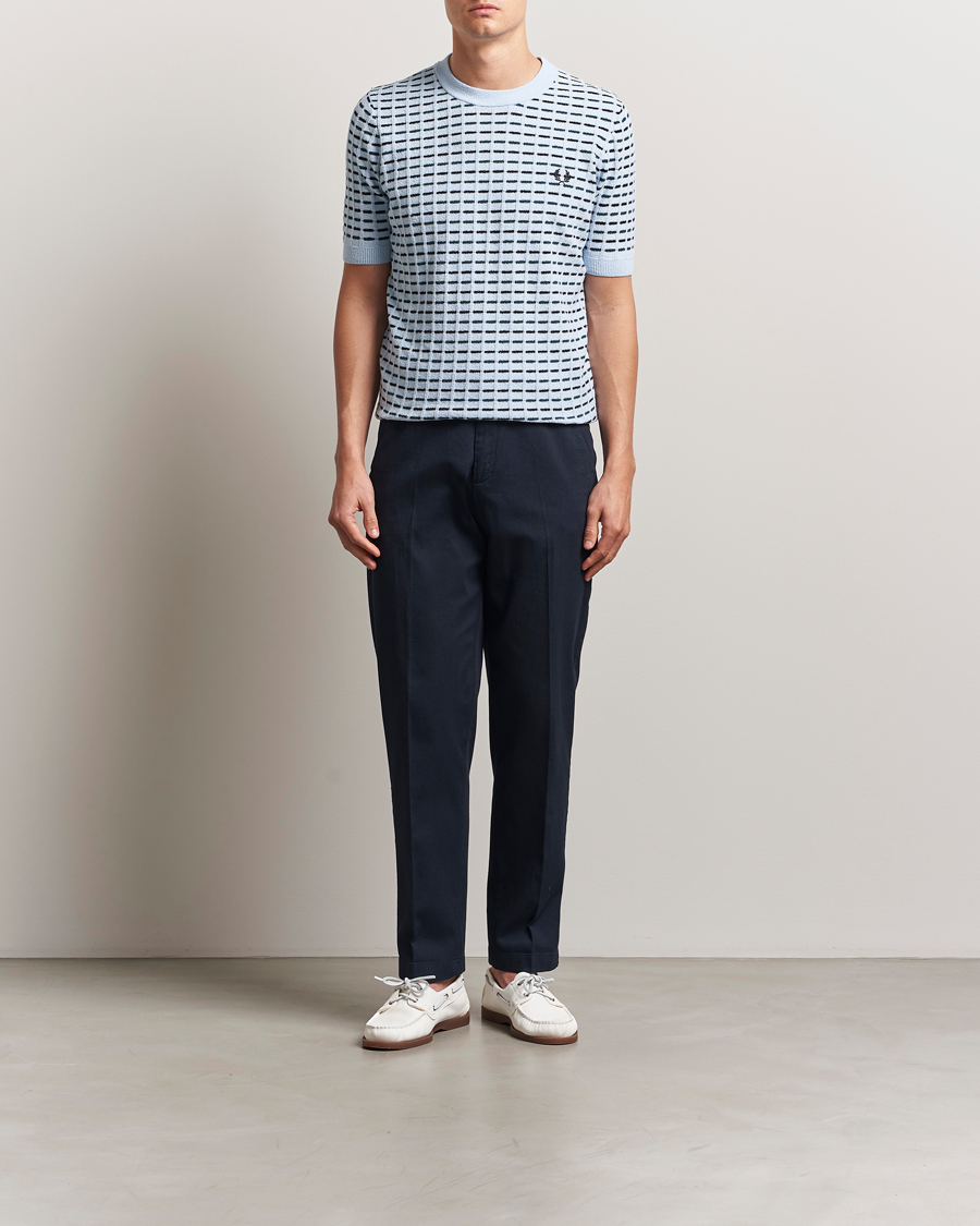 Mies | T-paidat | Fred Perry | Bouclé Ribbed Knitted T-Shirt Light Smoke
