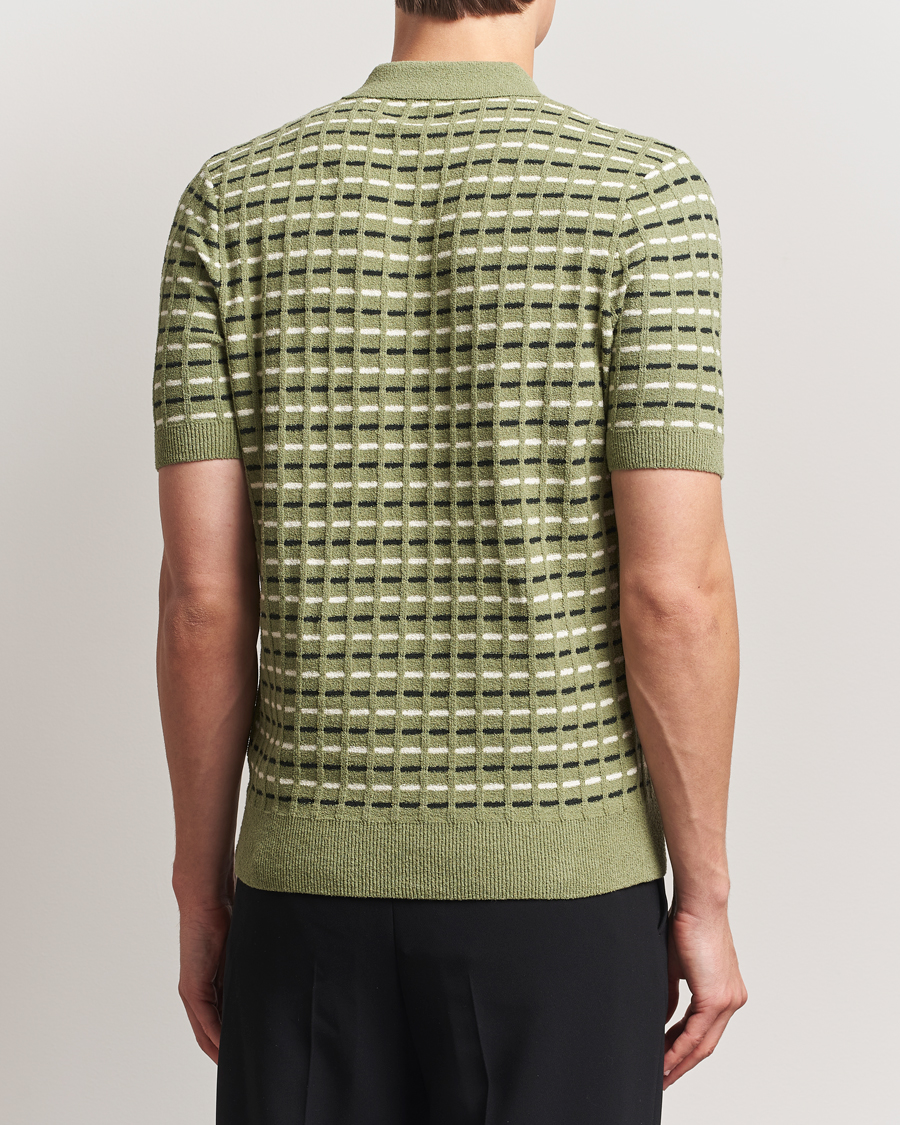 Mies | Pikeet | Fred Perry | Bouclé Ribbed Knitted Polo Olive Mint