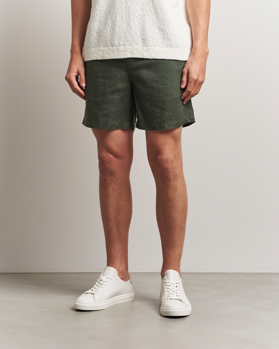 Mies | Shortsit | Samsøe Samsøe | Jabari Linen Drawstring Shorts Climbing Ivy
