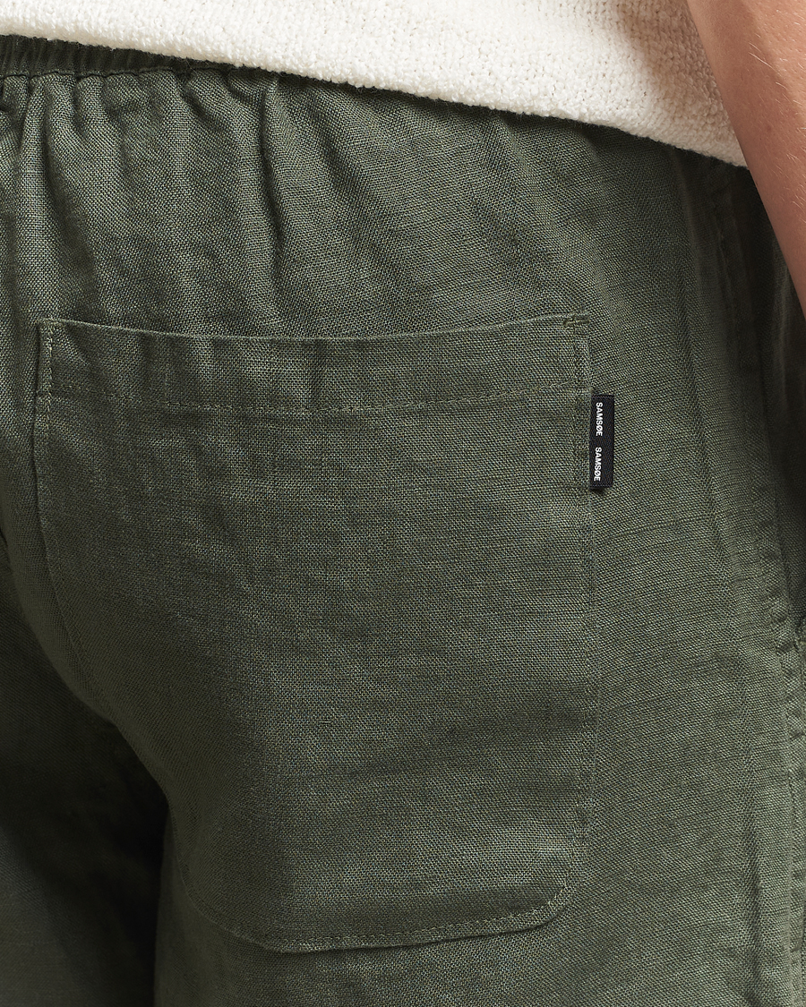 Mies | Shortsit | Samsøe Samsøe | Jabari Linen Drawstring Shorts Climbing Ivy