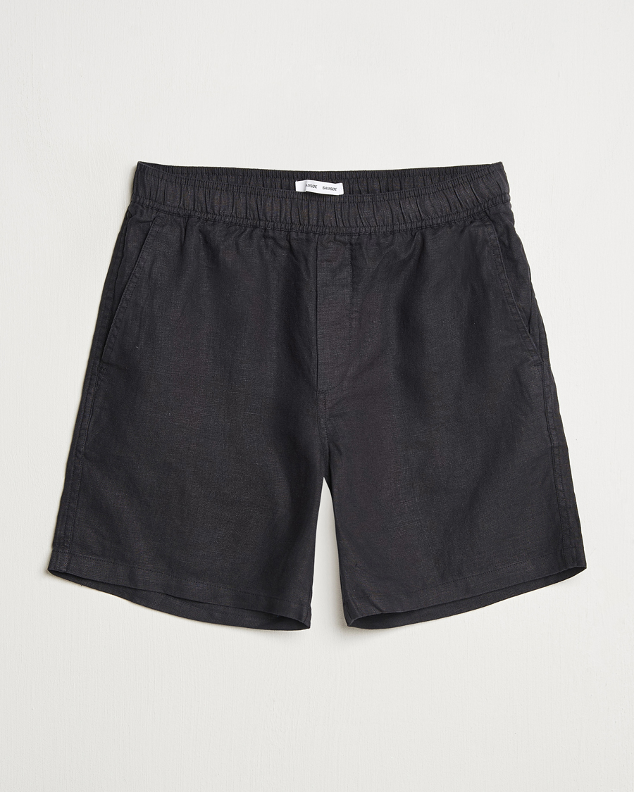 Mies | Shortsit | Samsøe Samsøe | Jabari Linen Drawstring Shorts Black