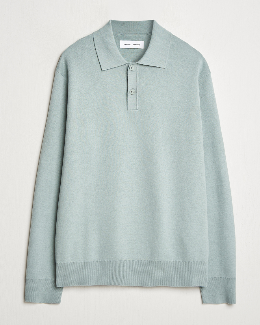 Mies | Puserot | Samsøe Samsøe | Nino Knitted Polo Abyss Green