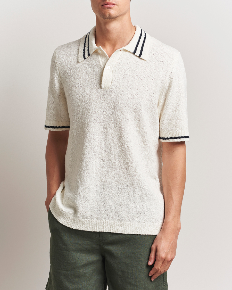 Mies | Pikeet | Samsøe Samsøe | Pedro Tipped Knitted Polo Clear Cream