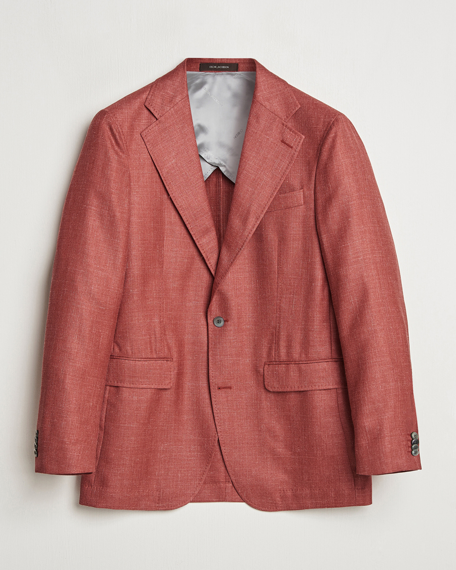 Mies | Pikkutakit | Oscar Jacobson | Fellow EVO Wool/Silk/Linen Blazer Red