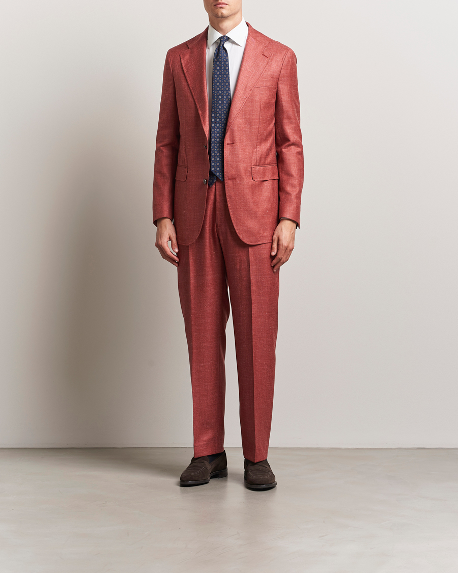Mies | Pikkutakit | Oscar Jacobson | Fellow EVO Wool/Silk/Linen Blazer Red