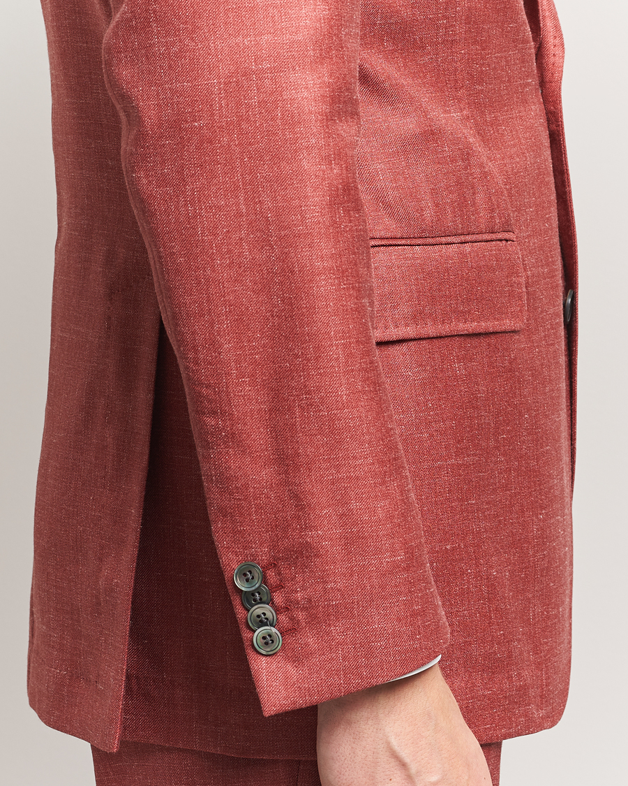 Mies | Pikkutakit | Oscar Jacobson | Fellow EVO Wool/Silk/Linen Blazer Red