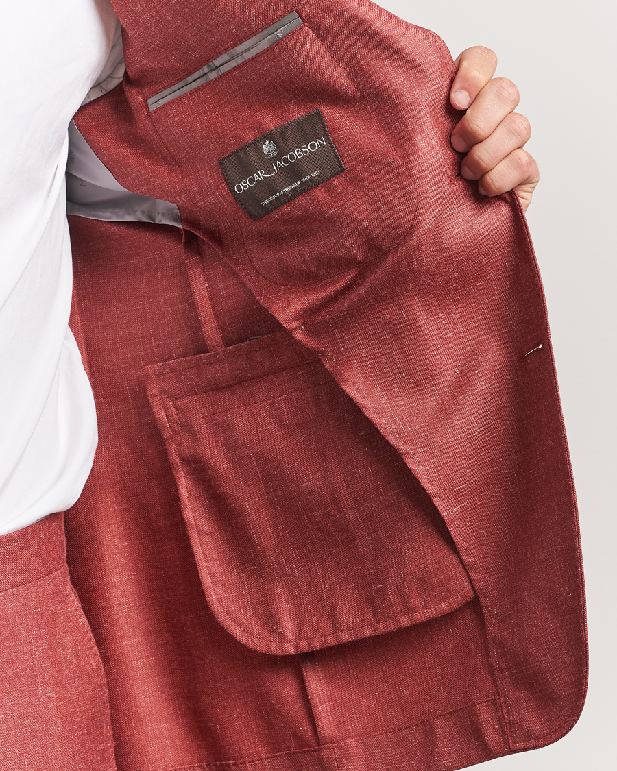 Mies | Pikkutakit | Oscar Jacobson | Fellow EVO Wool/Silk/Linen Blazer Red