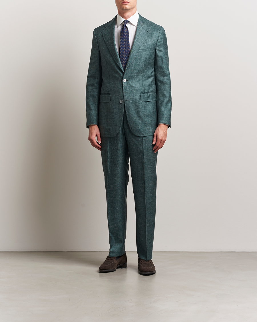 Mies | Pikkutakit | Oscar Jacobson | Fellow EVO Wool/Silk/Linen Blazer Green