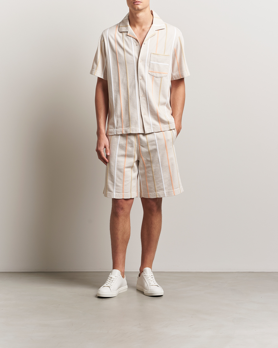 Mies | Kauluspaidat | J.Lindeberg | Theron Stripe Resort Shirt Moonbeam