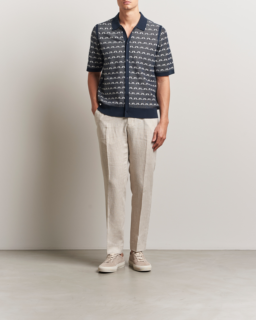Mies | Kauluspaidat | J.Lindeberg | Rolando Logo Jacquard Polo Navy
