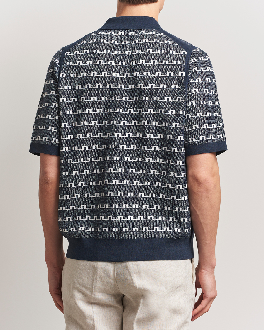 Mies | Kauluspaidat | J.Lindeberg | Rolando Logo Jacquard Polo Navy