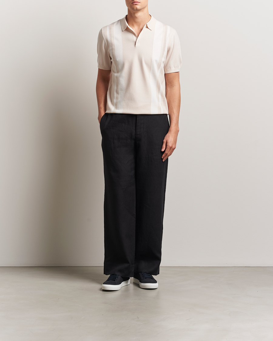 Mies | Pikeet | J.Lindeberg | Reymond Stripe Knit Polo Moonbeam