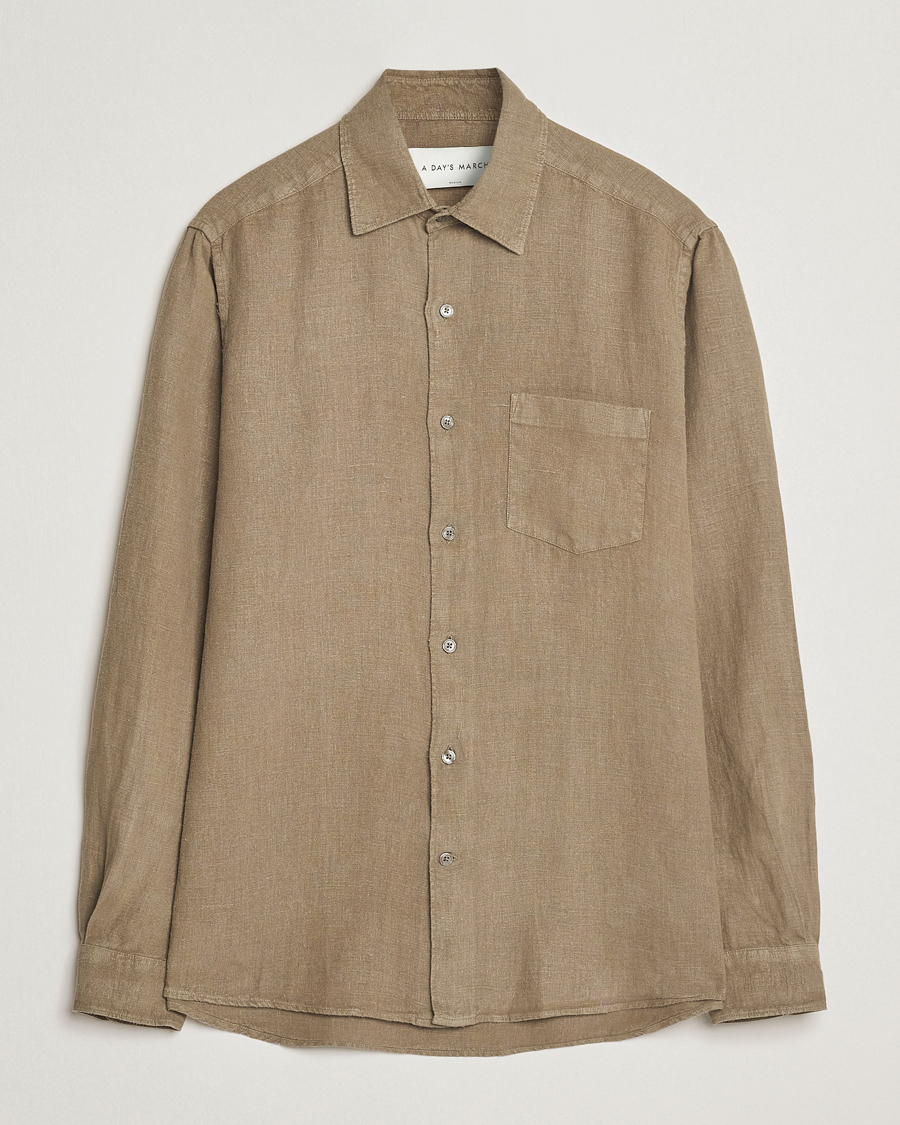 Mies | Kauluspaidat | A Day's March | Abu Linen Shirt Clay