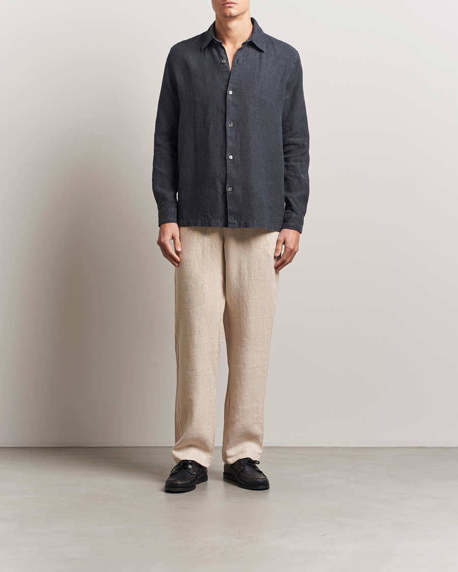 Mies | Housut | A Day's March | Tamiat Drawstring Linen Trousers Oyster