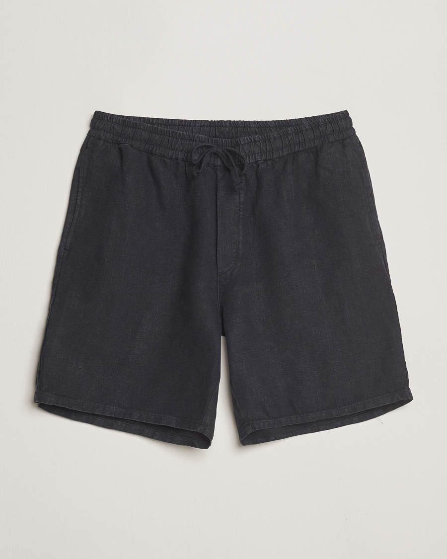 Mies | Shortsit | A Day's March | Ipu Linen Drawstring Shorts Off Black