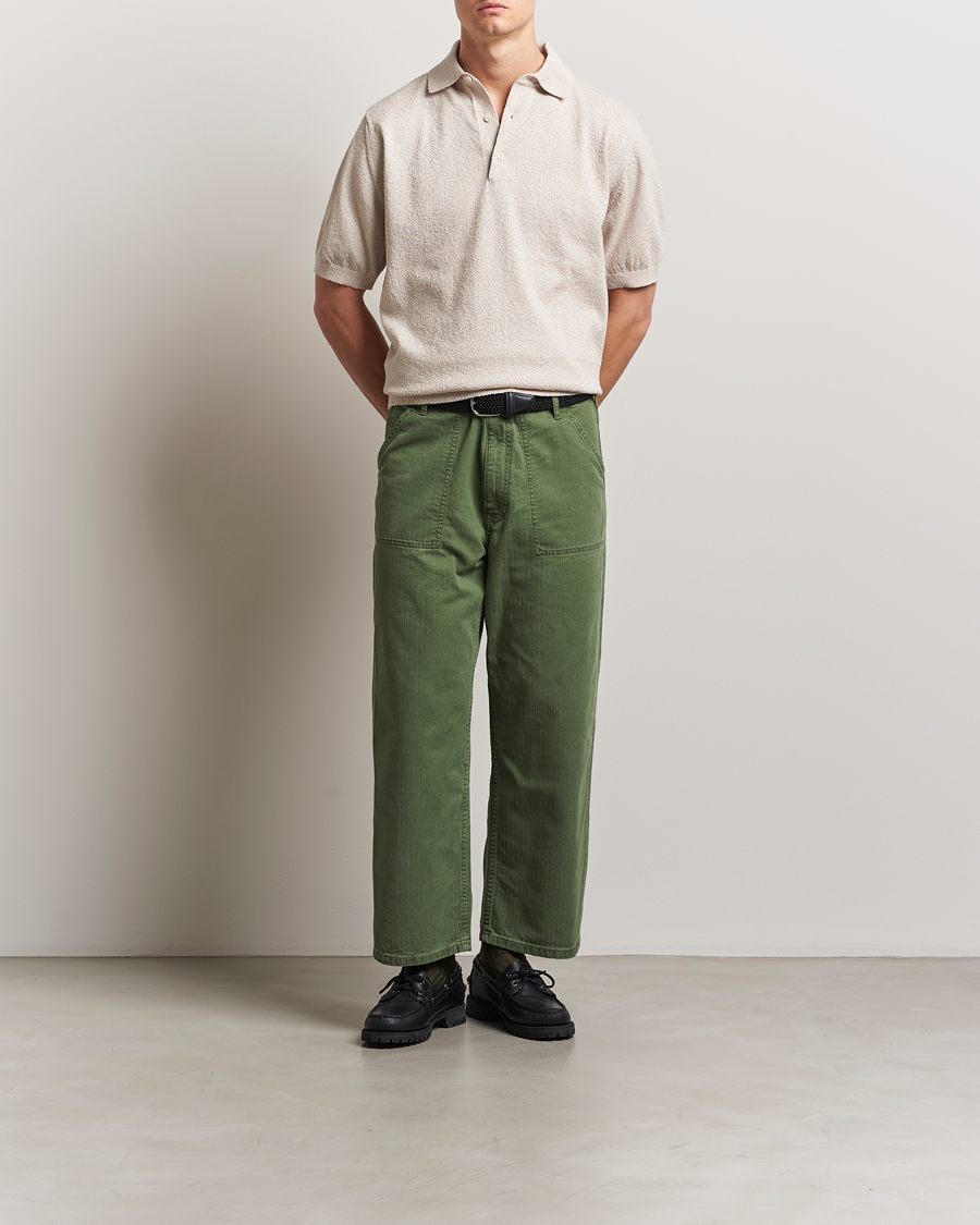 Mies | Pikeet | BEAMS PLUS | Short Sleeve Boucle Polo Beige