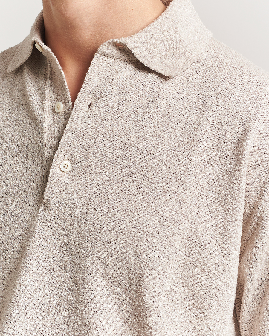 Mies | Pikeet | BEAMS PLUS | Short Sleeve Boucle Polo Beige