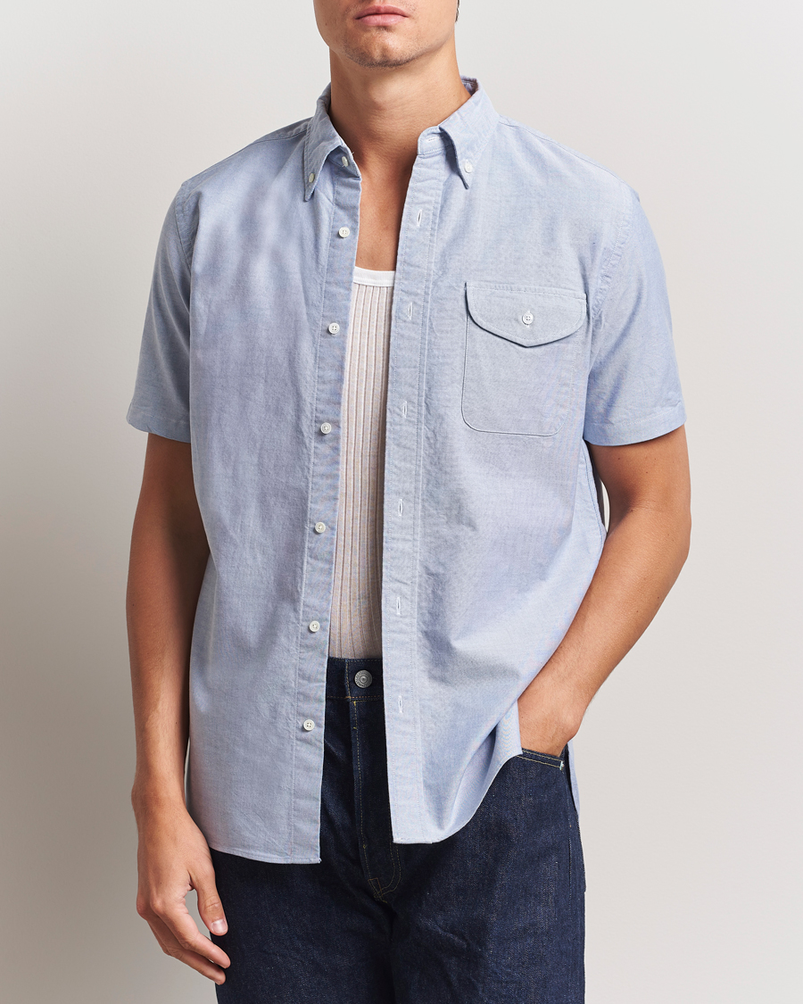 Mies | Kauluspaidat | BEAMS PLUS | Short Sleeve Oxford Shirt Light Blue