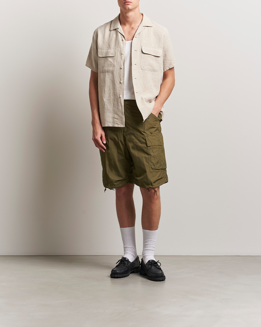 Mies | Kauluspaidat | BEAMS PLUS | Short Sleeve Linen Camp Shirt Beige