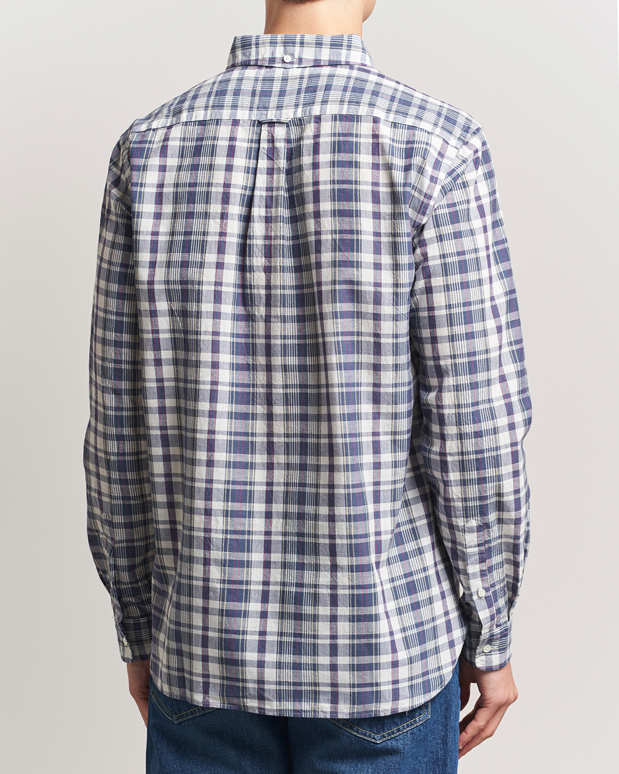 Mies | Kauluspaidat | BEAMS PLUS | Madras Button Down Shirt White/Blue