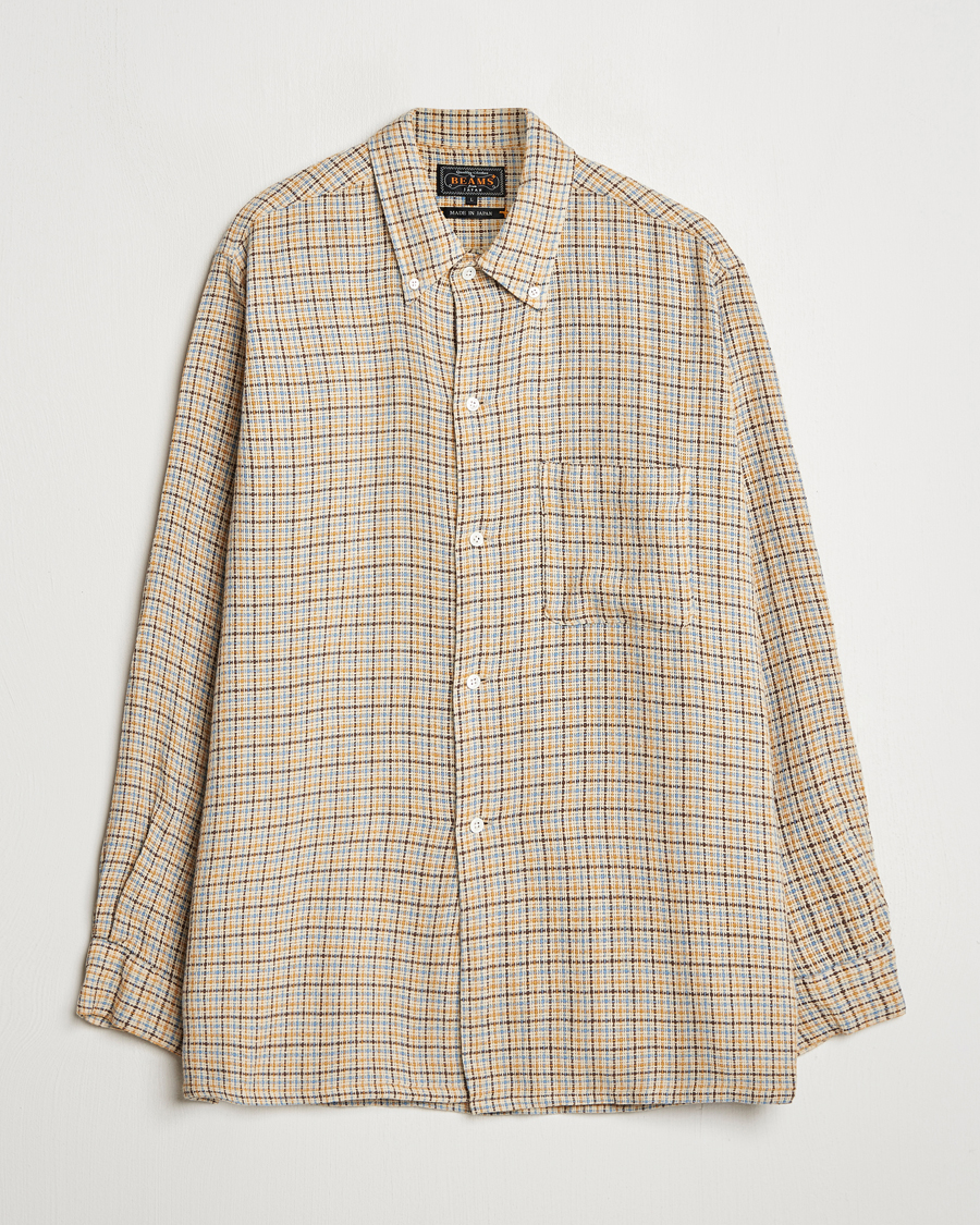 Mies | Kauluspaidat | BEAMS PLUS | Gunclub Mesh Button Down Shirt Beige