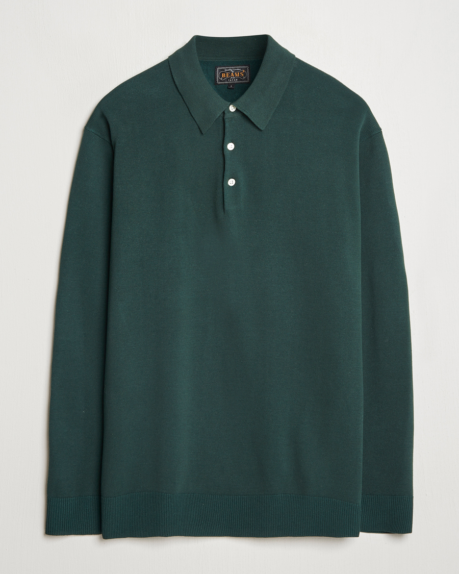 Mies | Puserot | BEAMS PLUS | Long Sleeve 12G Knit Polo Forest Green