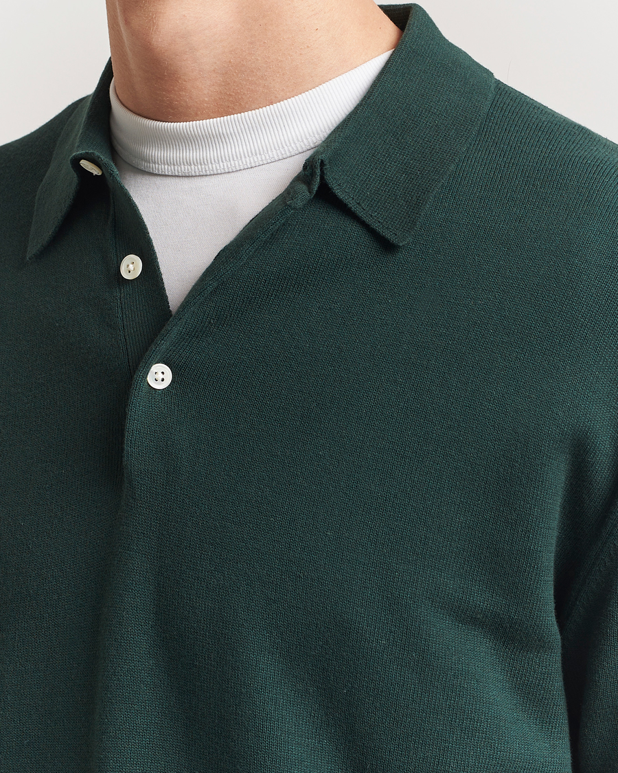 Mies | Puserot | BEAMS PLUS | Long Sleeve 12G Knit Polo Forest Green