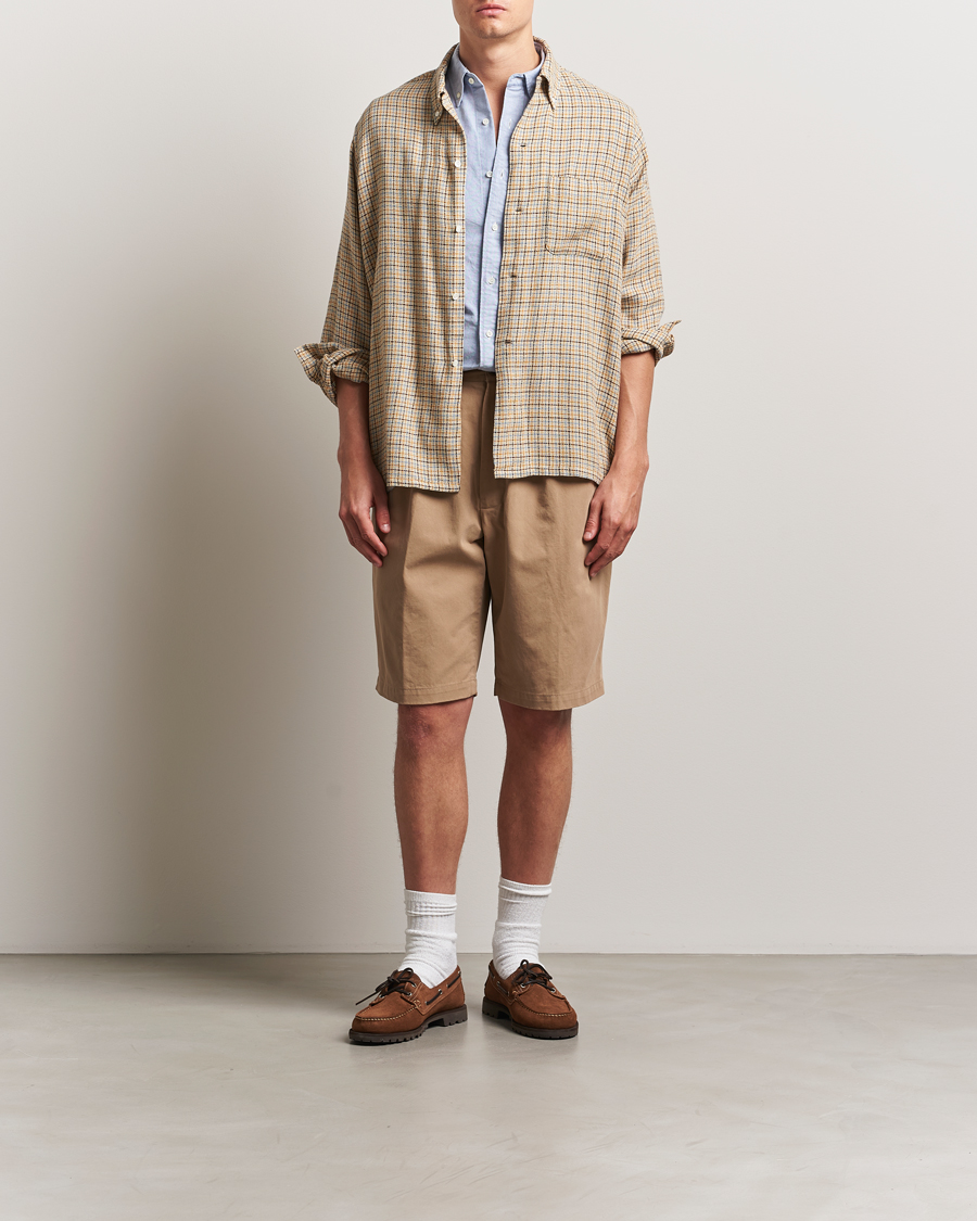 Mies | Shortsit | BEAMS PLUS | Pleated Twill Shorts Khaki