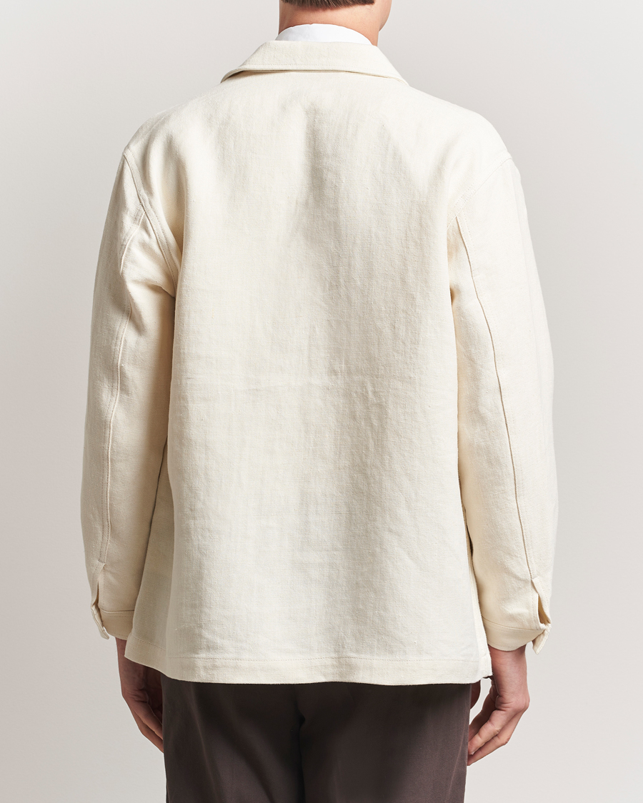 Mies | Takit | Kamakura Shirts | Linen French Worker Jacket Off White