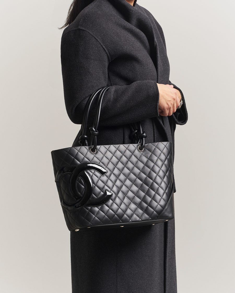 Mies | Chanel Pre-Owned Cambon Ligne Tote Bag Medium Black | Chanel Pre-Owned | Cambon Ligne Tote Bag Medium Black