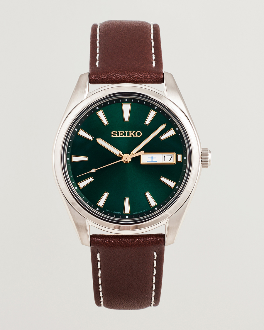 Mies | Seiko Quartz Leather 40mm Green Dial | Seiko | Quartz Leather 40mm Green Dial