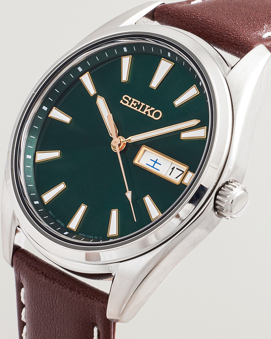 Mies | Seiko Quartz Leather 40mm Green Dial | Seiko | Quartz Leather 40mm Green Dial