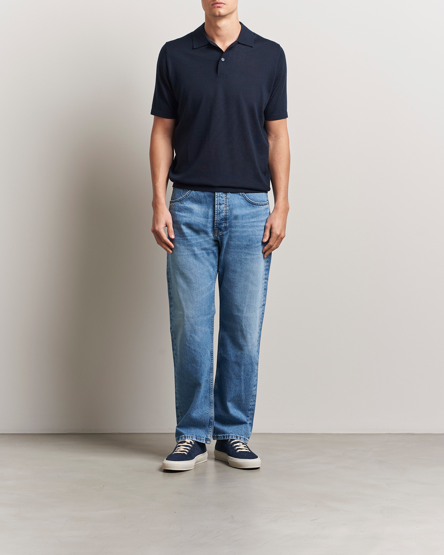 Mies | Pikeet | Samsøe Samsøe | Sarown Knitted Polo Salute Navy