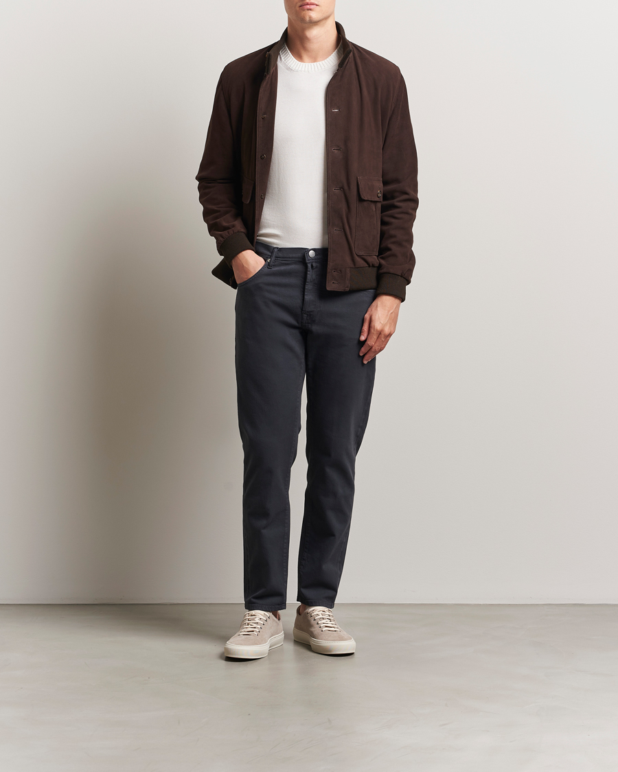 Mies | Housut | Incotex | 5-Pocket Cotton Stretch Pants Navy