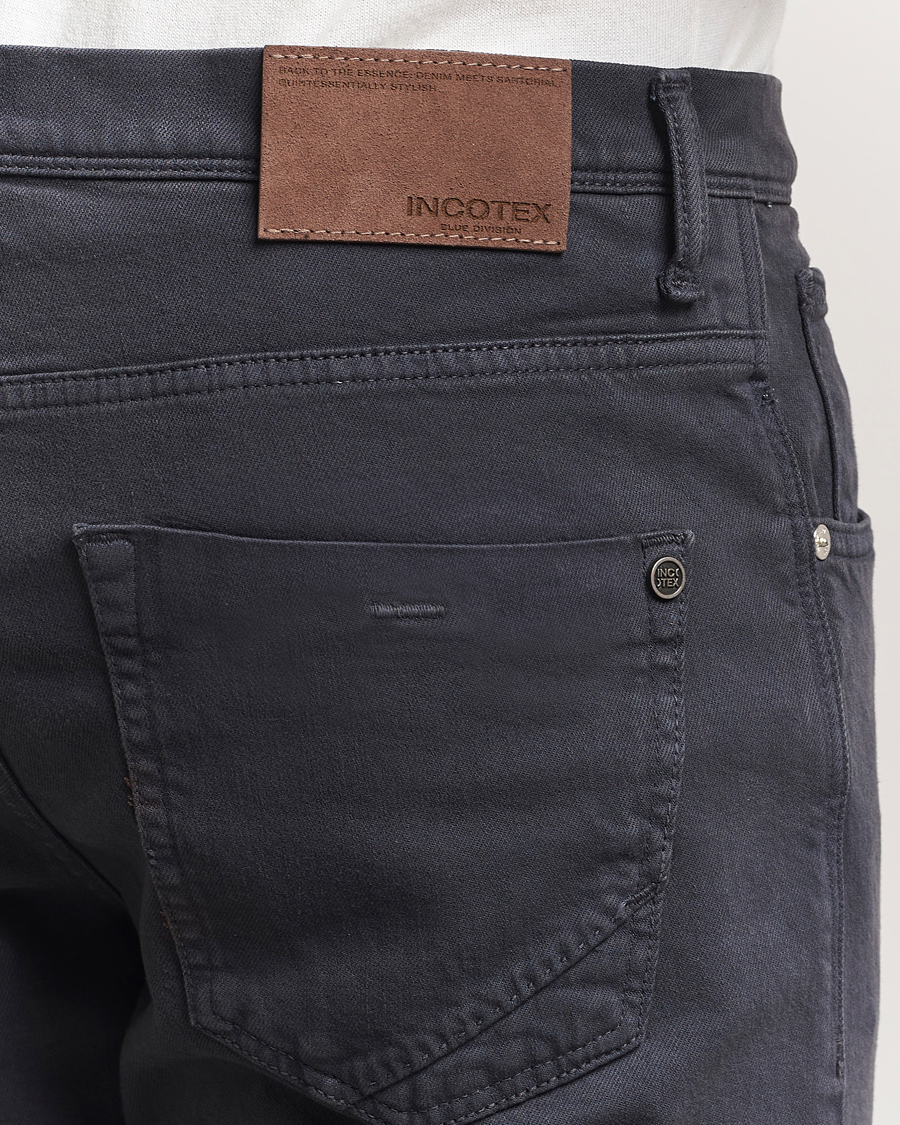 Mies | Housut | Incotex | 5-Pocket Cotton Stretch Pants Navy