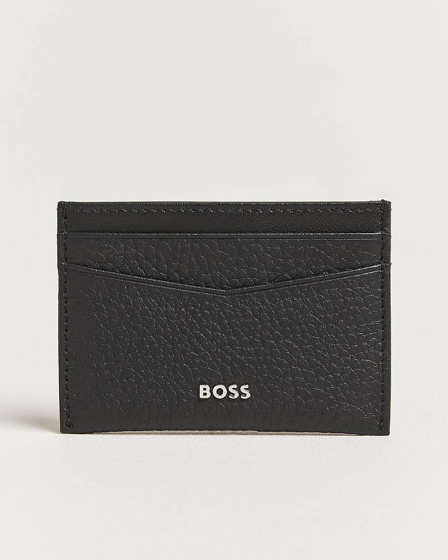 Mies | Lompakot | BOSS BLACK | Crosstown Leather Card Holder Black