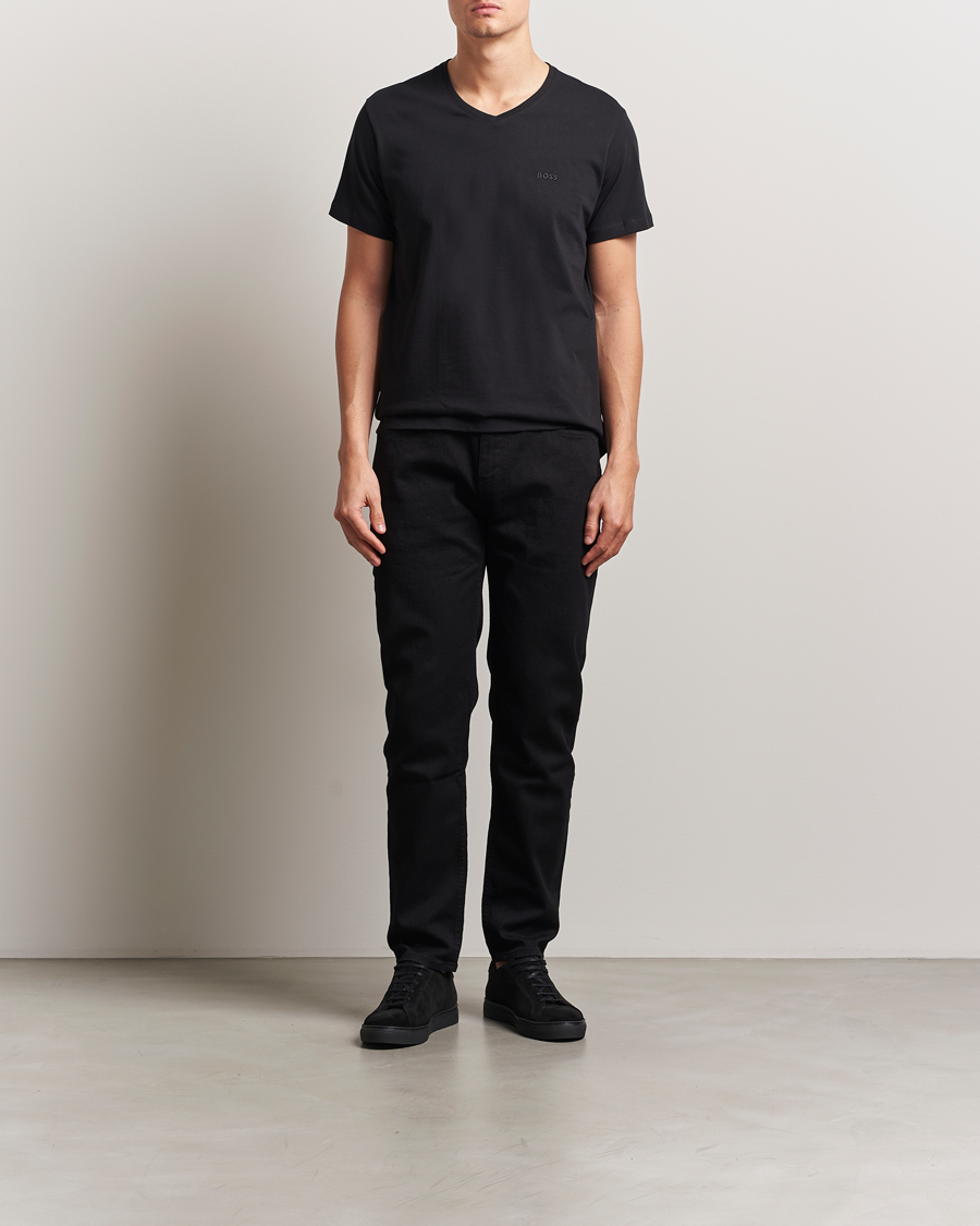 Mies | T-paidat | BOSS BLACK | 2-Pack Relaxed Fit V-Neck T-Shirt Black