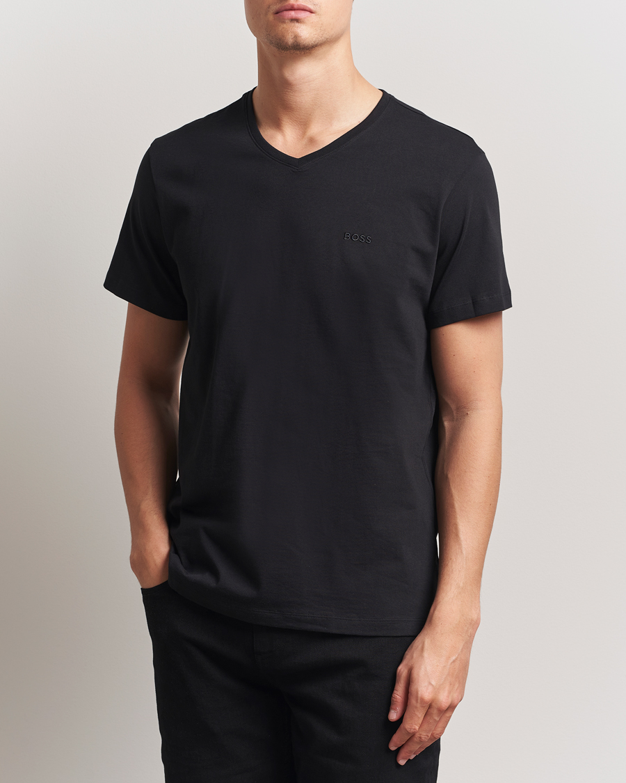 Mies | T-paidat | BOSS BLACK | 2-Pack Relaxed Fit V-Neck T-Shirt Black