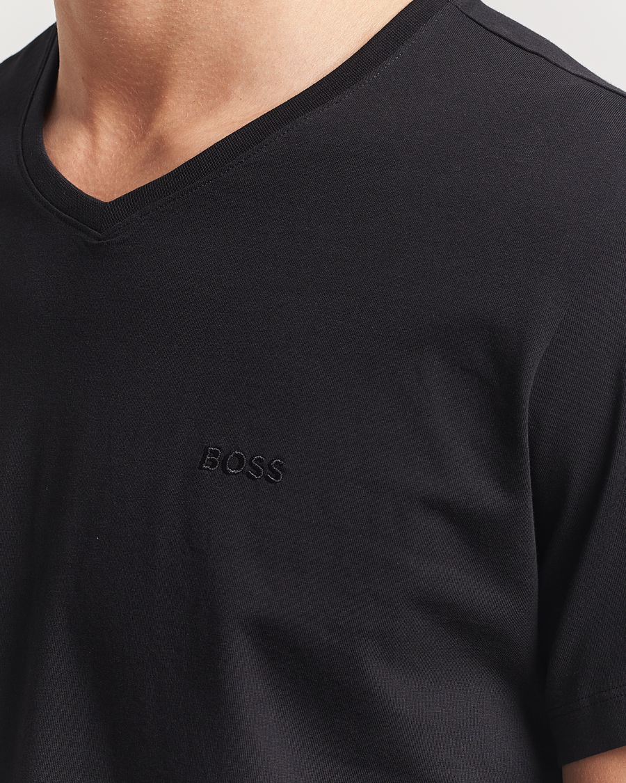 Mies | T-paidat | BOSS BLACK | 2-Pack Relaxed Fit V-Neck T-Shirt Black