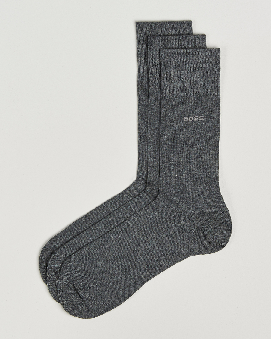 Mies | Alusvaatteet | BOSS BLACK | 3-Pack RS Uni Socks Medium Grey