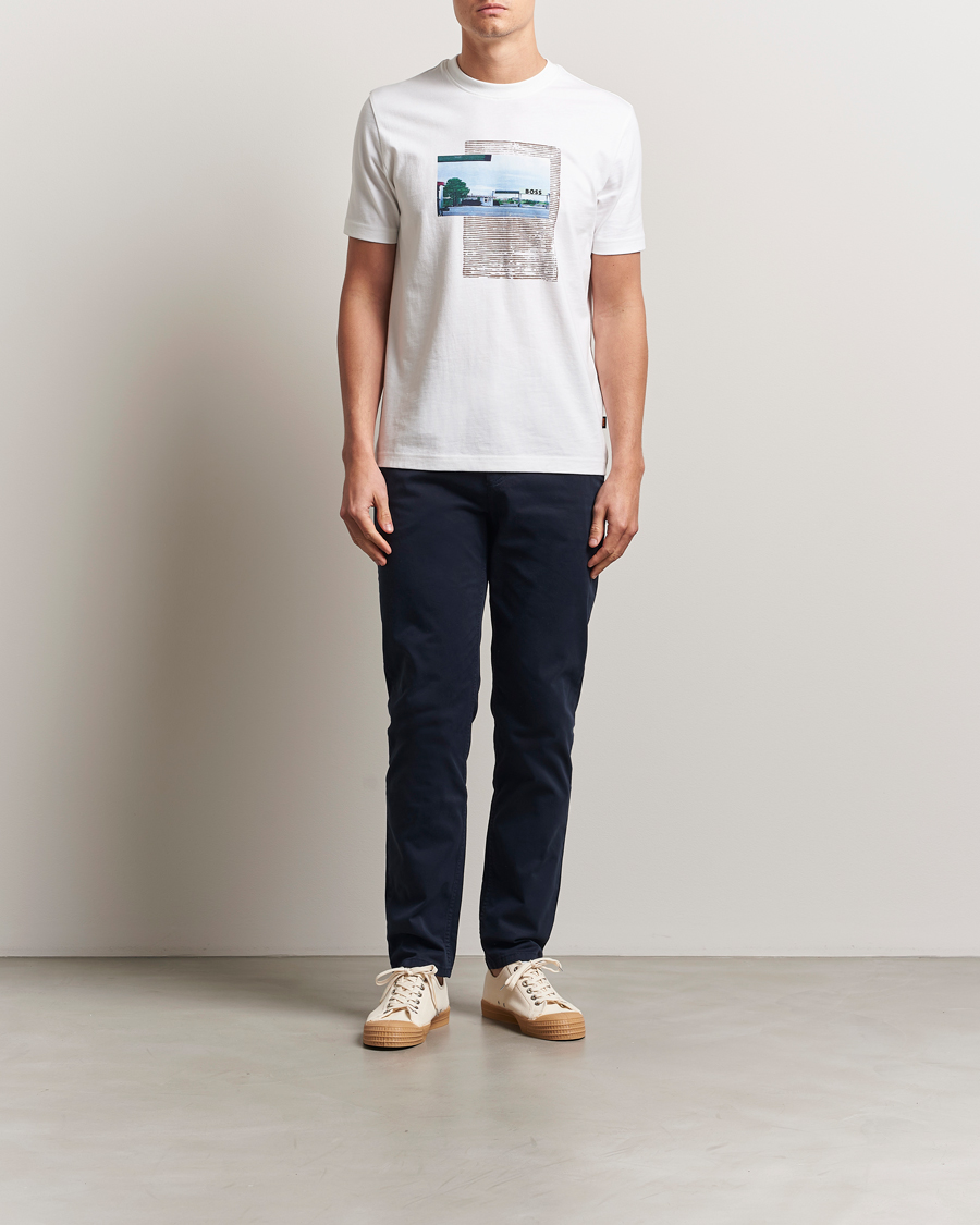 Mies | Housut | BOSS ORANGE | Tapered Fit Cotton Chinos Dark Blue