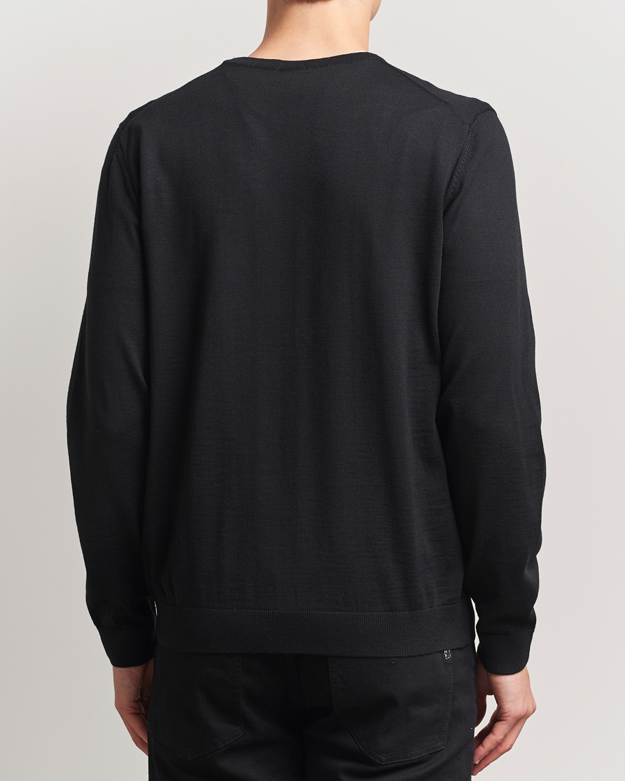 Mies | Puserot | BOSS BLACK | Melba Wool V-Neck Pullover Black